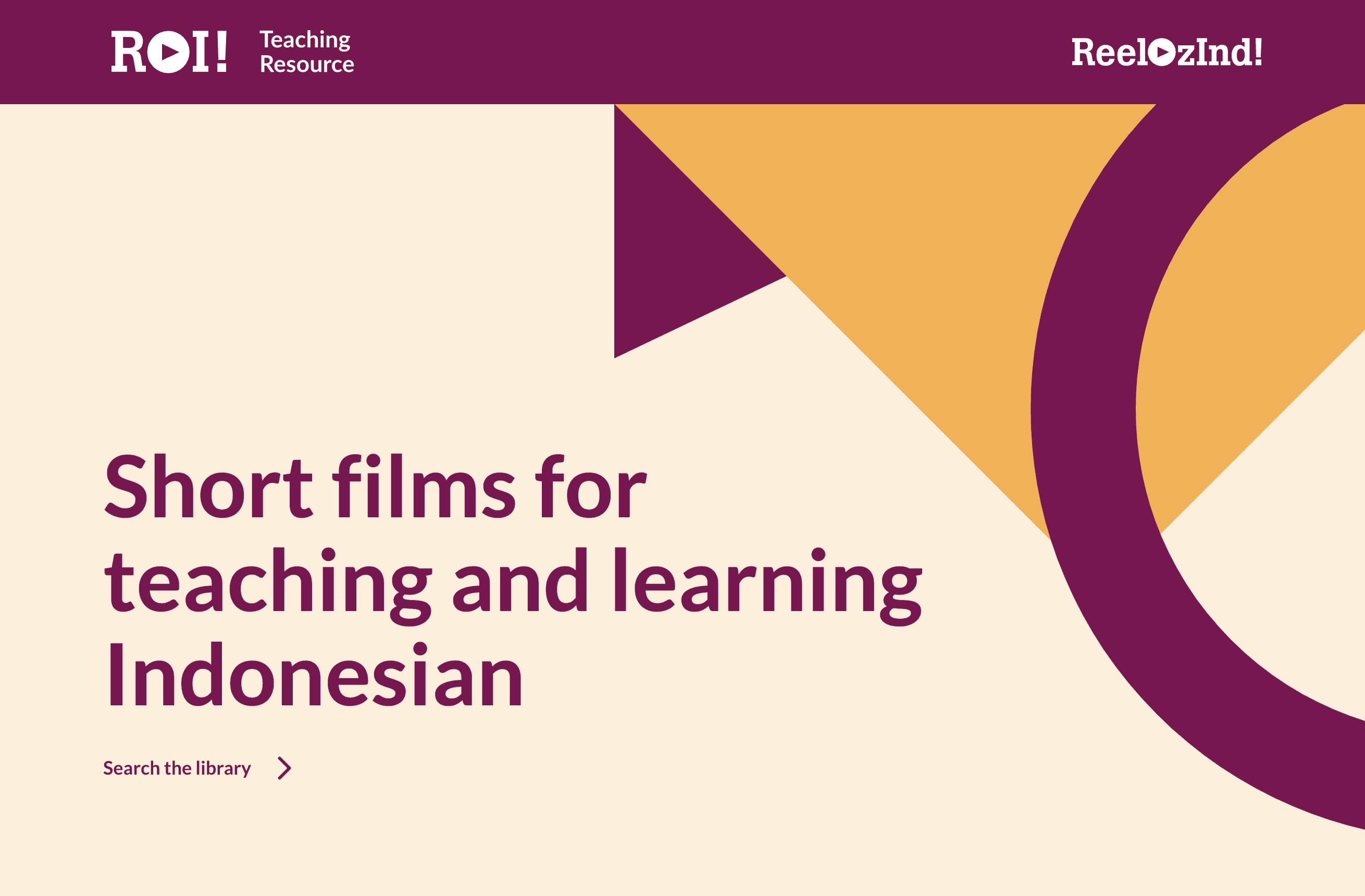 Reeloz Indenesian Short Film Teaching Resource website